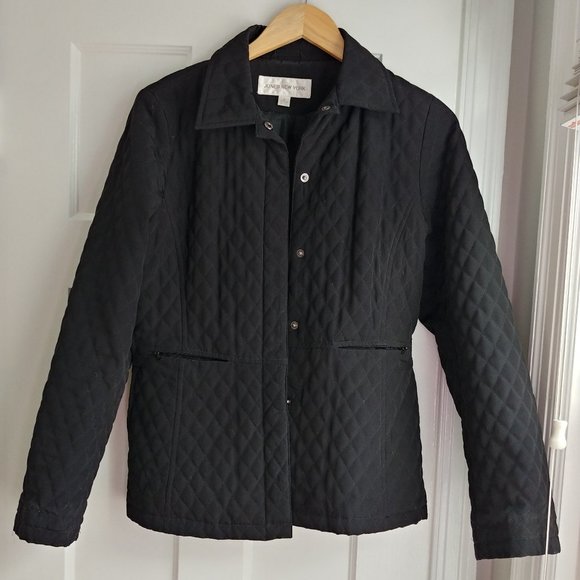 Jones New York Quilted Black Jacket Small - Picture 4 of 11